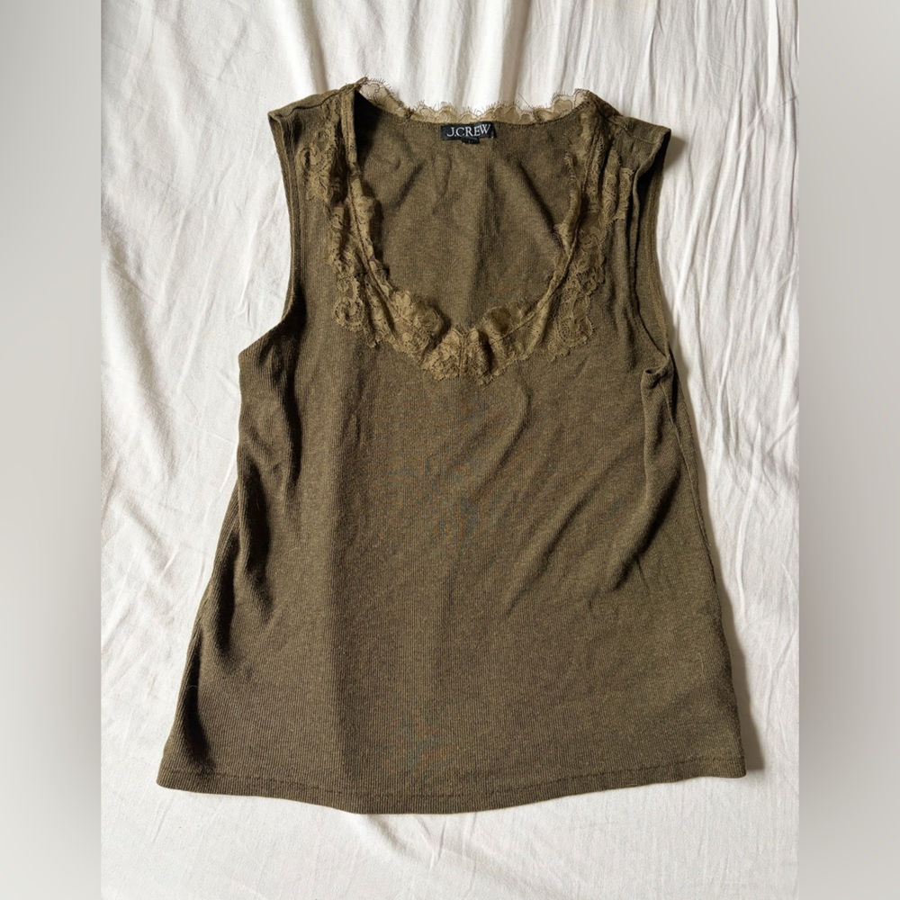 J. Crew Fine Line Lace Tank Top